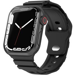 Mobigear Sport Armor Bracelete Silicone Fecho de pino e passador para Apple Watch - 42/41/40/38 mm - Preto