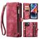 CaseMe 008 iPhone 15 Plus Cover a libro 2 in 1 con guscio estraibile a portafoglio - Rosso