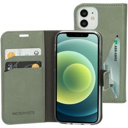 Mobiparts Classic Wallet iPhone 12 Mini Funda tipo libro Cartera - Stone Green