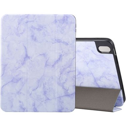 Mobigear Tri-Fold Marble iPad 10 (2022) Lompakkokotelo + Kynänpidike - Violetti