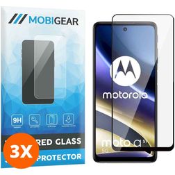 Mobigear Premium Motorola Moto G31 Härdat glas Skärmskydd - Skalvänligt - Svart (3-pack)
