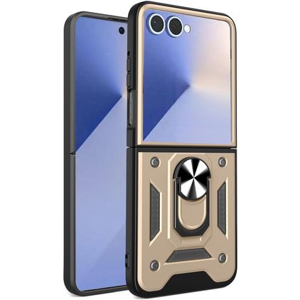 Mobigear Armor Ring Samsung Galaxy Z Flip 7 Hardcase Back cover Antiurto con anello - Oro