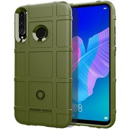 Mobigear Rugged Shield Huawei P40 Lite E Fleksibel TPU Bagsidecover Stødsikkert - Grøn