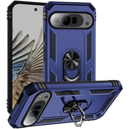 Mobigear Armor Ring Google Pixel 9 Pro XL Hard Case Back cover Shockproof with Ring Holder - Blue