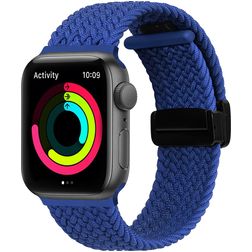 Mobigear Braided Mag Pasek Nylon do Apple Watch Zapięcie magnetyczne - 42/41/40/38 mm - Niebieski