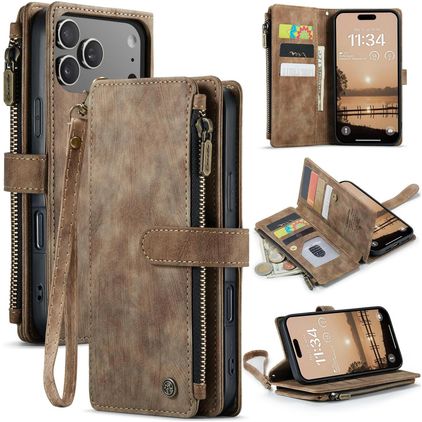 CaseMe C30 iPhone 17 Pro Max Wallet case - Brown