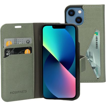 Mobiparts Classic Wallet iPhone 13 Mini Wallet case - Stone Green