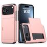 Mobigear Card iPhone 18 Pro Max Funda Plástico rígido Carcasa Antigolpes con tarjetero - Rosa