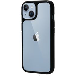 Mobiparts Rugged iPhone 14 Fodral Hårdplast Skal Stötsäkert - Transparent / Svart