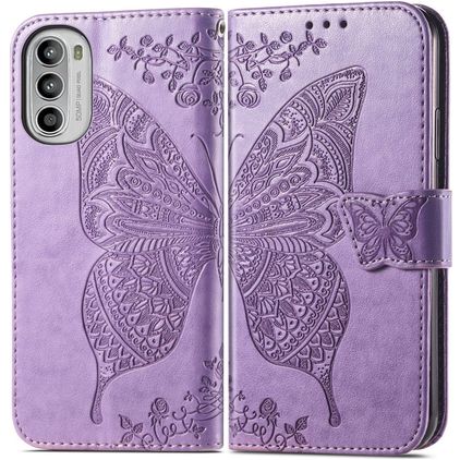Mobigear Butterfly Motorola Moto G82 Etui z klapką typu portfel - Fioletowy