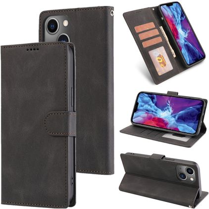 Mobigear Wallet iPhone 14 Cover a libro portafoglio - Nero