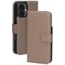 Mobiparts iPhone 16 MagSafe Cover Vera pelle Cover a libro 2 in 1 con guscio estraibile a portafoglio - Tortora