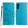 Mobigear Flowers Samsung Galaxy A36 Knížkové pouzdro Peněženka - Modrá