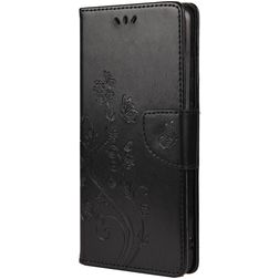 Mobigear Flowers Xiaomi Redmi Note 10 5G Pungetui med Seddelrum - Sort