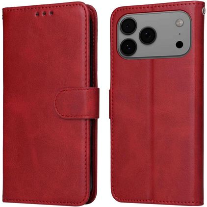 Mobigear Wallet iPhone 18 Pro Max Funda tipo libro Cartera - Rojo