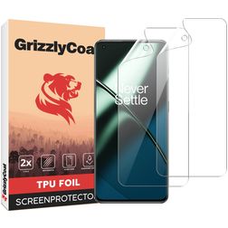 GrizzlyCoat OnePlus 11 Hydrogel TPU Screen Protector - Case Friendly + Installation Frame (2-Pack)