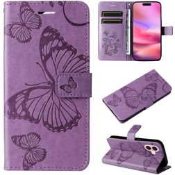 Mobigear Butterfly iPhone 16 Capa livro Carteira - Roxo