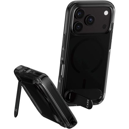 CARE by PanzerGlass Kickstand iPhone 18 Pro MagSafe Funda Plástico rígido Carcasa Antigolpes con soporte - Negro