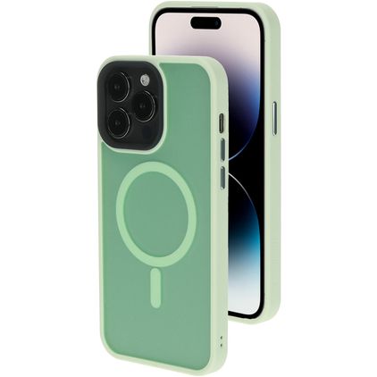 Mobiparts Hardcover iPhone 14 Pro Max MagSafe Hardcase Etui plecki - Satin Light Green