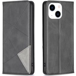 Mobigear Rhombus Slim iPhone 15 Wallet case - Black