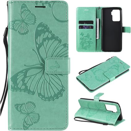 Mobigear Butterfly OPPO A94 5G Pungetui med Seddelrum - Turkis