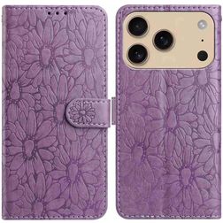 Mobigear Flowers iPhone 17 Pro Max Funda tipo libro Cartera - Morado