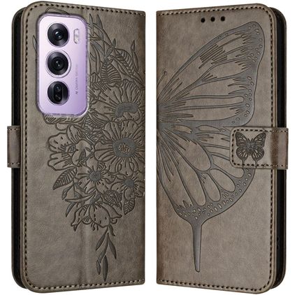 Mobigear Butterfly OPPO Reno 12 Pro Wallet case - Grey