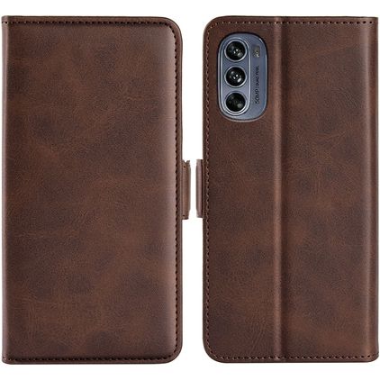 Mobigear Slim Magnet Motorola Moto G62 Cover a libro portafoglio - Marrone