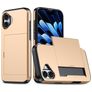 Mobigear Card iPhone 16 Plus Funda Plástico rígido Carcasa Antigolpes con tarjetero - Dorado