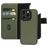 Mobiparts iPhone 15 Pro MagSafe Funda Piel auténtica Funda tipo libro 2 en 1 con carcasa extraíble Cartera - Verde