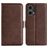 Mobigear Slim Magnet Motorola Moto G85 Cover a libro portafoglio - Marrone