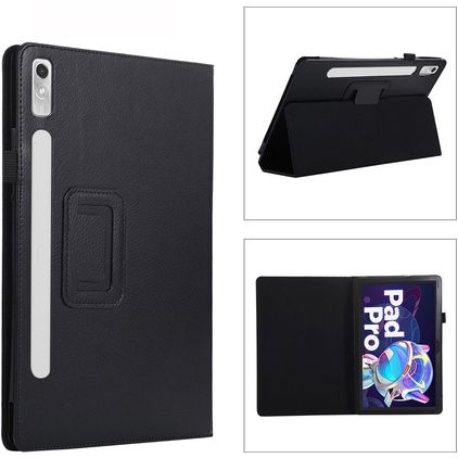 Mobigear Classic Lenovo Tab P11 Pro Gen 2 Capa livro + Suporte para caneta stylus - Preto