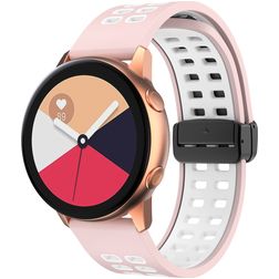 Mobigear Sport Plus Mag Silikon Smartwatch Armband Magnetlås - 22 mm - Vit / Rosa