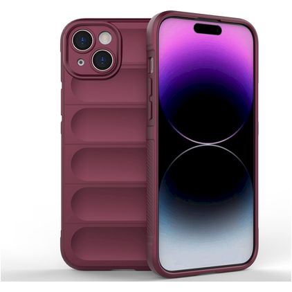 Mobigear Bumpy iPhone 15 Plus TPU flexível Capa traseira - Bordô