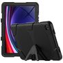 Xccess Survivor Essential Samsung Galaxy Tab A9 Plus (2023) Capa Plástico rígido / Silicone Capa traseira + Suporte - Preto