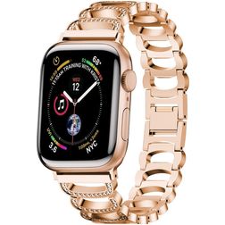 Mobigear Vienna Rustfrit stål Apple Watch Urrem Sommerfuglelås - 49/46/45/44 mm - Rosaguld