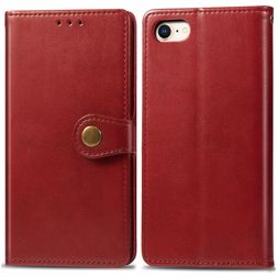 Mobigear Snap Button iPhone SE (2020) Wallet case - Red