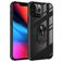 Mobigear Crystal Ring iPhone 14 Pro Max Hårdt Bagsidecover med ringholder - Gennemsigtig / Sort