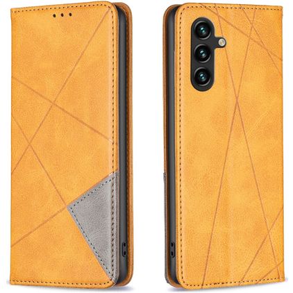 Mobigear Rhombus Slim Samsung Galaxy A56 Cover a libro - Cognac