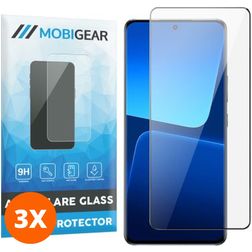 Mobigear Premium Xiaomi 13 Vidro temperado Película de ecrã - Compatível com capas - Preto (Pack de 3)