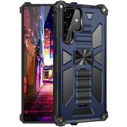 Mobigear Armor Stand Samsung Galaxy S22 Ultra Hard Case Back cover Shockproof with Stand - Blue