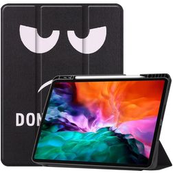 Mobigear Tri-Fold Gel iPad Pro 12,9 palce (2022) TPU / Umělá kůže Knížkové pouzdro + Držák na stylus - Do Not Touch