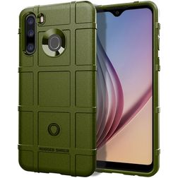 Mobigear Rugged Shield Samsung Galaxy A21 Flexibel TPU Skal Stötsäkert - Grön