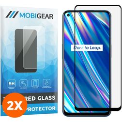 Mobigear Premium Realme 8 5G Vidro temperado Película de ecrã - Compatível com capas - Preto (Pack de 2)