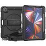 Mobigear SureGrip Xtreme iPad Pro 12.9 Inch (2022) Case Plastic / Silicone Back cover + Stylus Holder + Shoulder Strap + Stand - Black