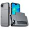 Mobigear Card iPhone 16e Funda Plástico rígido Carcasa Antigolpes con tarjetero - Gris