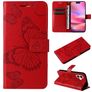 Mobigear Butterfly iPhone 16 Cover a libro portafoglio - Rosso