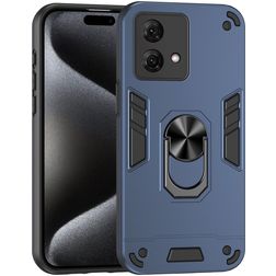 Mobigear Armor Ring Motorola Moto G84 Fodral Hårdplast Skal Stötsäkert med ringhållare - Blå