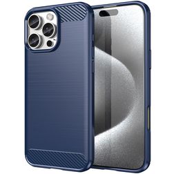 Mobigear Brushed Slim iPhone 16 Pro Elastyczne TPU Etui plecki - Niebieski