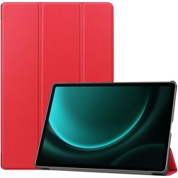 Mobigear Tri-Fold Samsung Galaxy Tab S9 FE Plus Pungetui + Stylus-holder - Rød